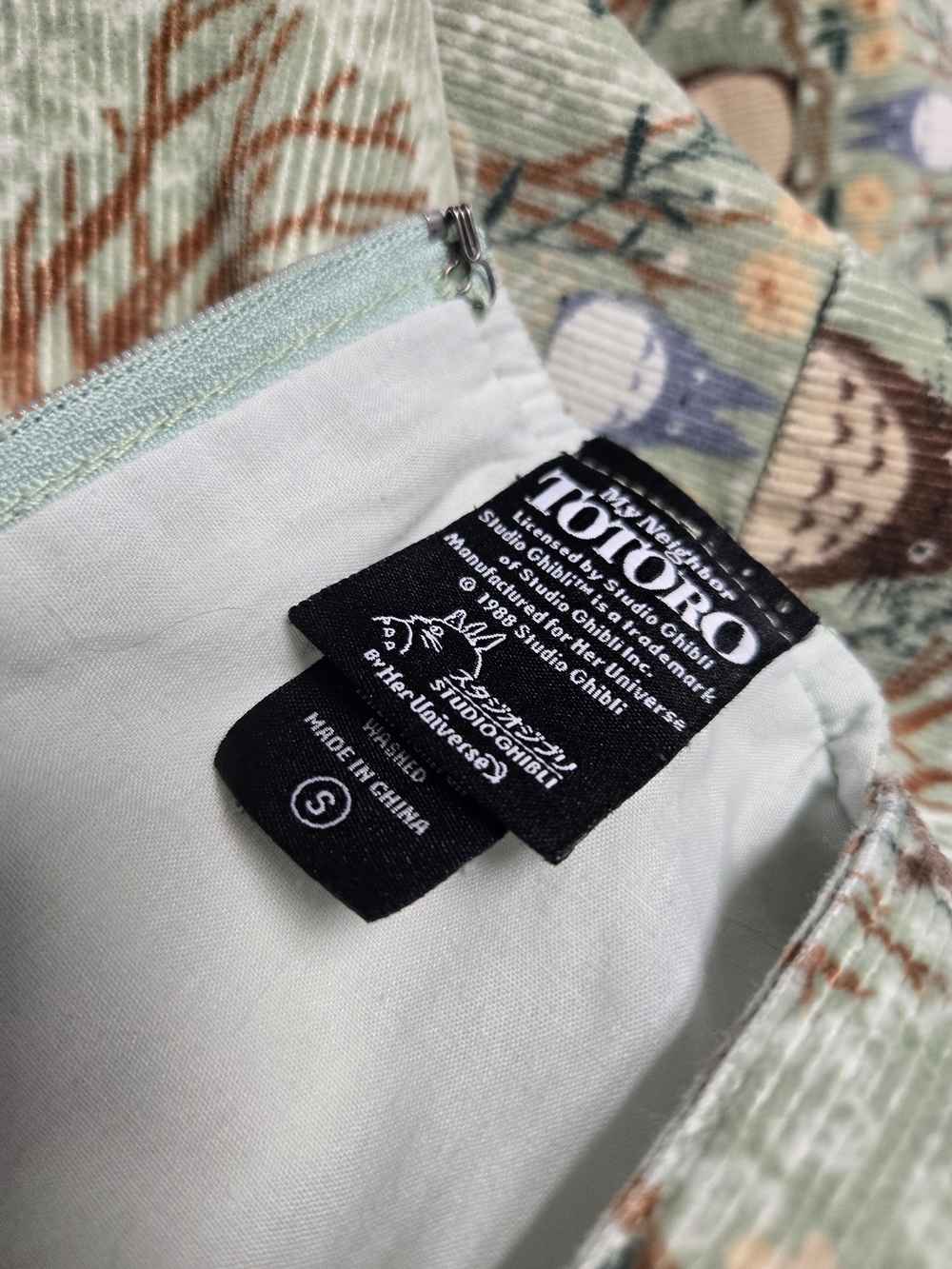 Her Universe Mint Green and Brown Totoro Print Mini Dress - Picture 3 of 3